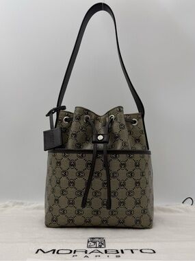 🐢MORABITO 1905 PARIS • Current ‘Late Model’ Monogram Coated Canvas Bucket 20 Bag